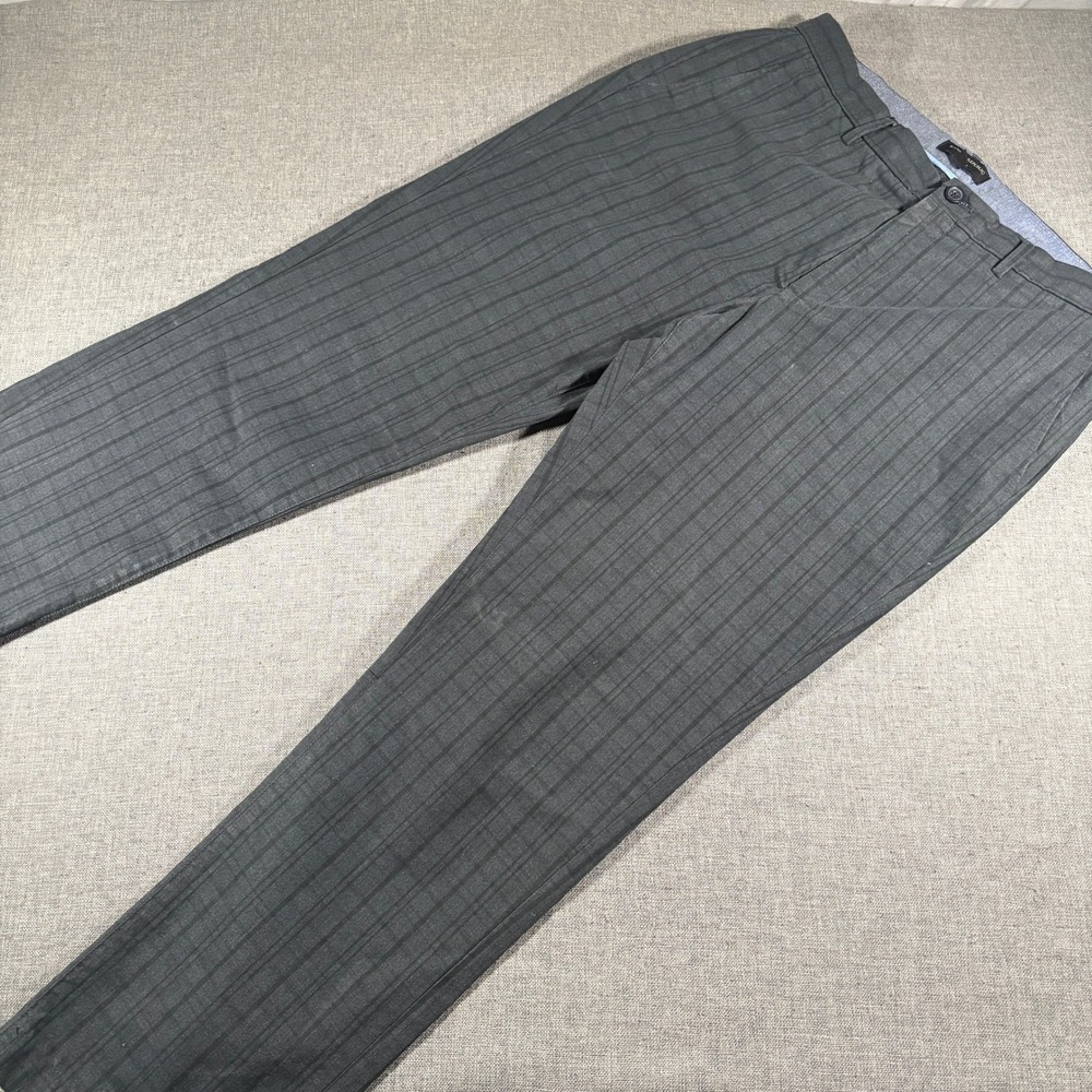 Banana Republic Aiden Fit Pants Mens 35x32‎ Gray Striped Slim Chino Trousers